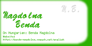 magdolna benda business card